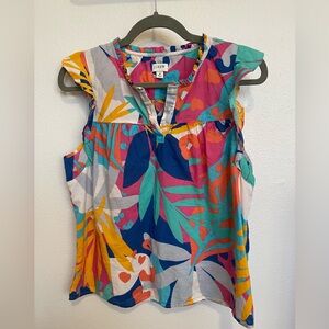J. Crew Vibrant Multicolor Sleeveless Blouse